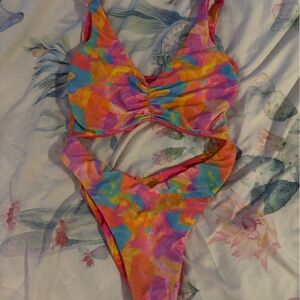 moana bikini monokini heatwave 2.0 Swirl - Pink, Orange, Blue